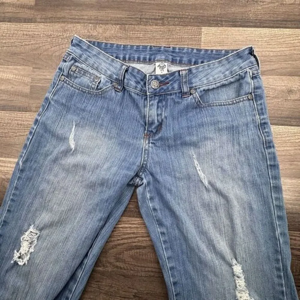 Prana Womens Jeans Size 4/23 Blue Skinny Low‎ Rise Crop Denim Short Inseam
